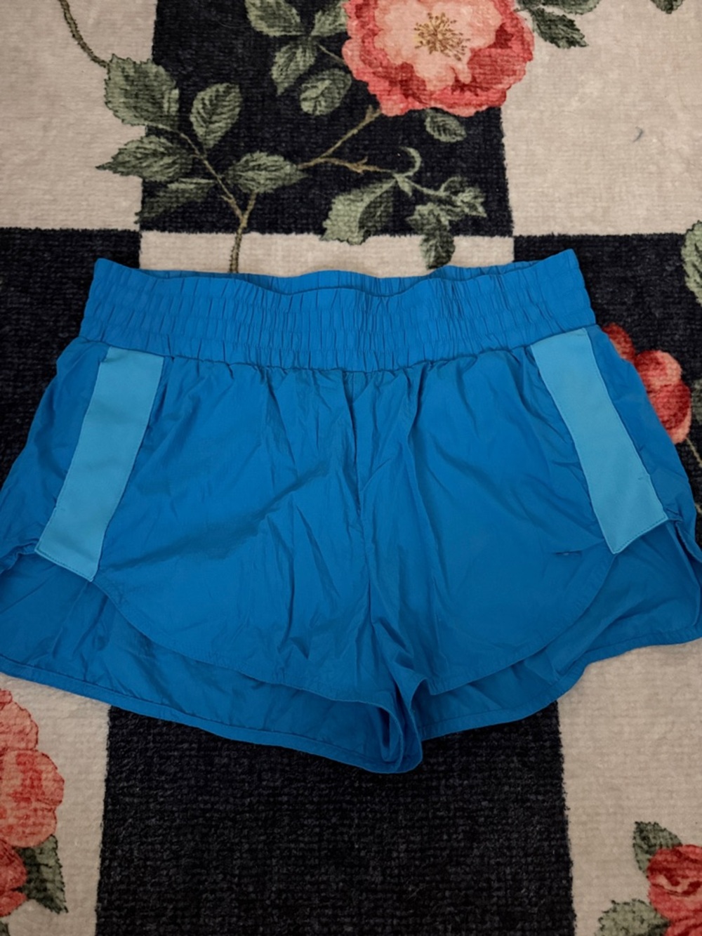 JoyLab Bright Blue Athletic Shorts with Light Blue Side Panels